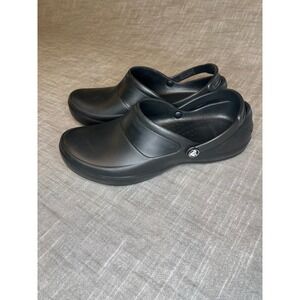 Crocs Mercy Work Clogs Black Slip Resistant Professional Shoes Womens Size 9